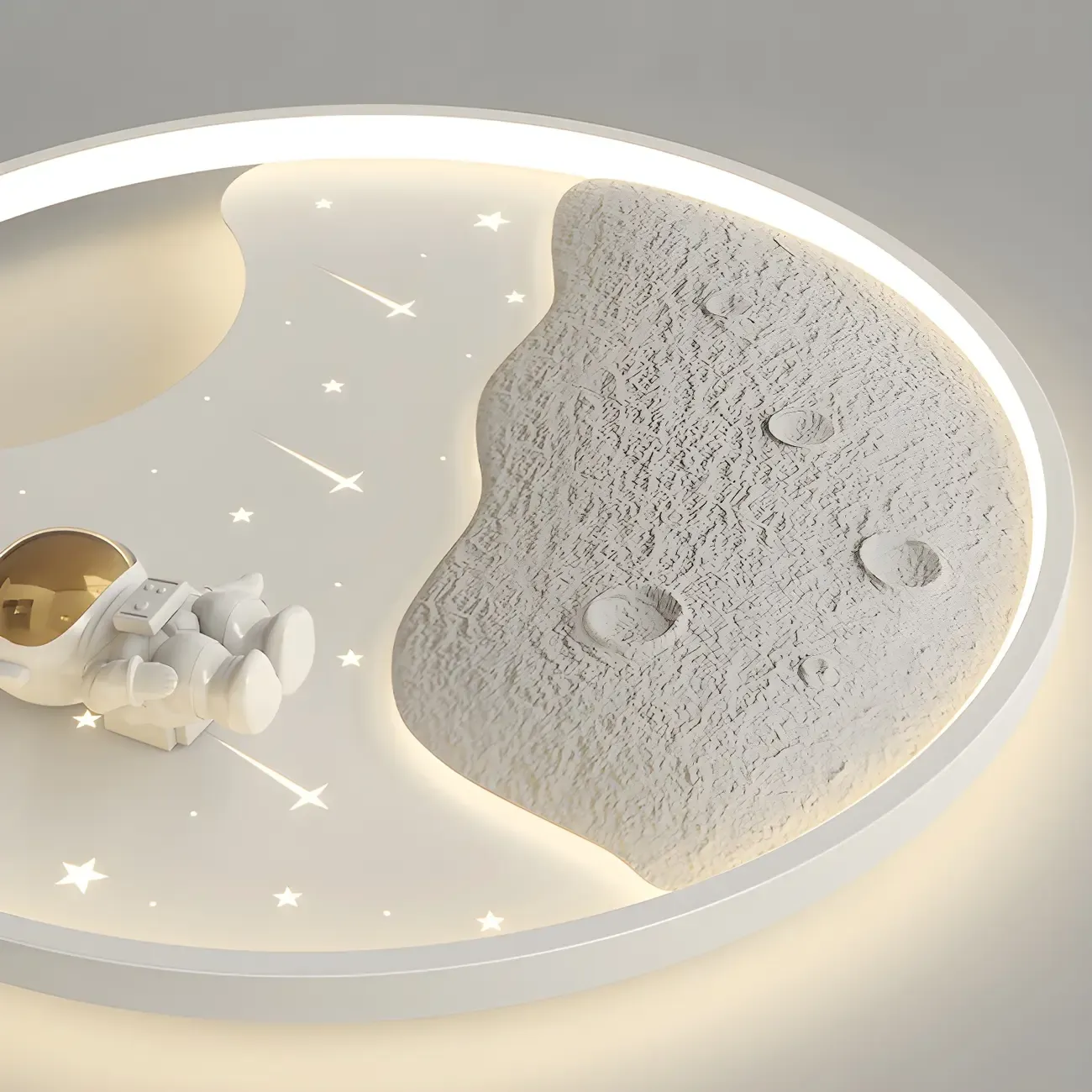 White Iron Kids LED Flush Mount Ceiling Light - 19-20 Inch Size Image - 13