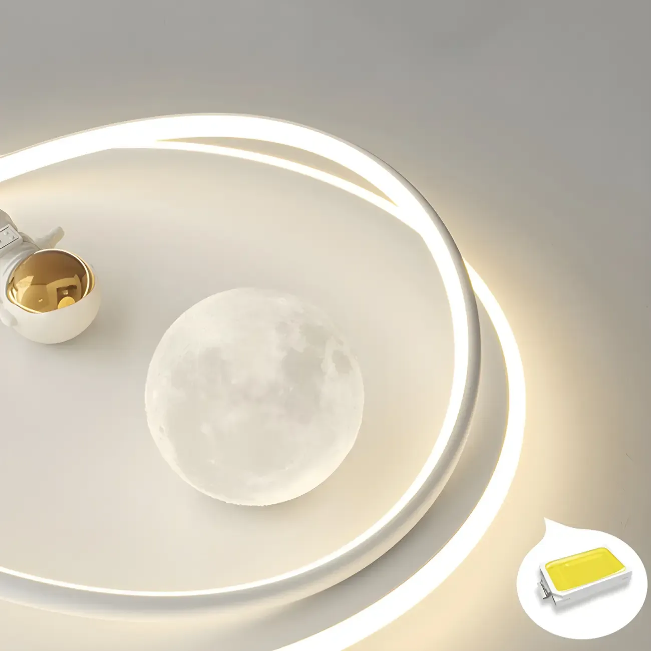 White Iron Kids LED Flush Mount Ceiling Light - 19-20 Inch Size Image - 14