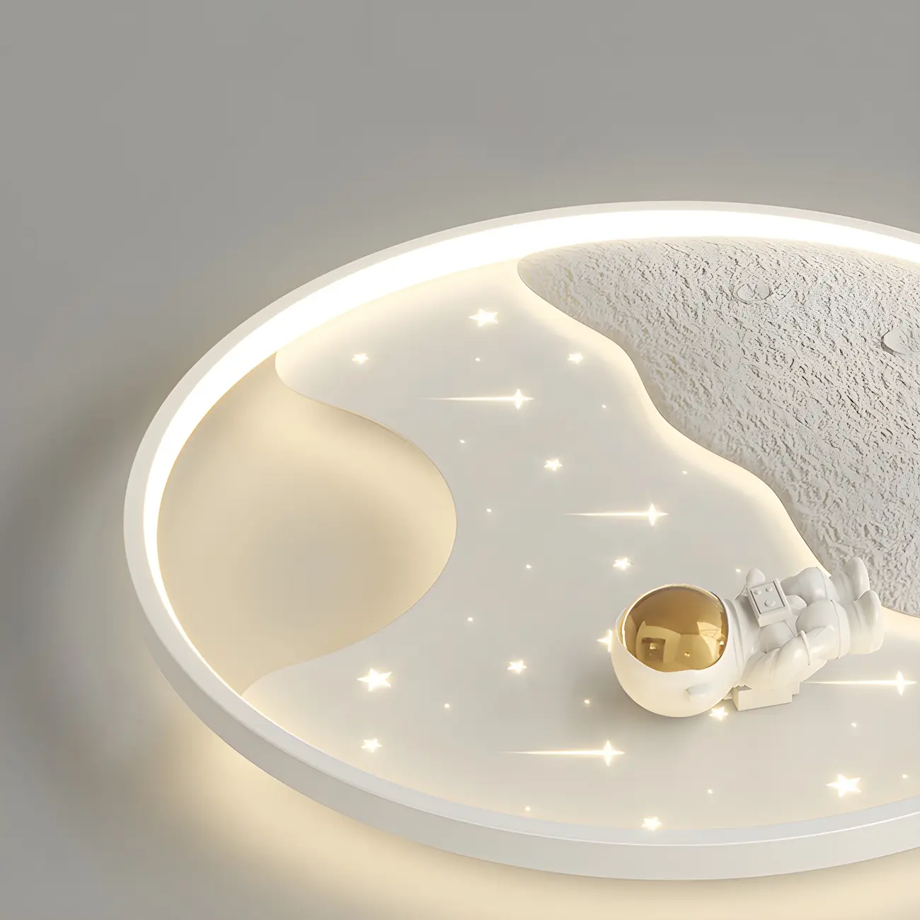 White Iron Kids LED Flush Mount Ceiling Light - 19-20 Inch Size Image - 15 | homeyfad