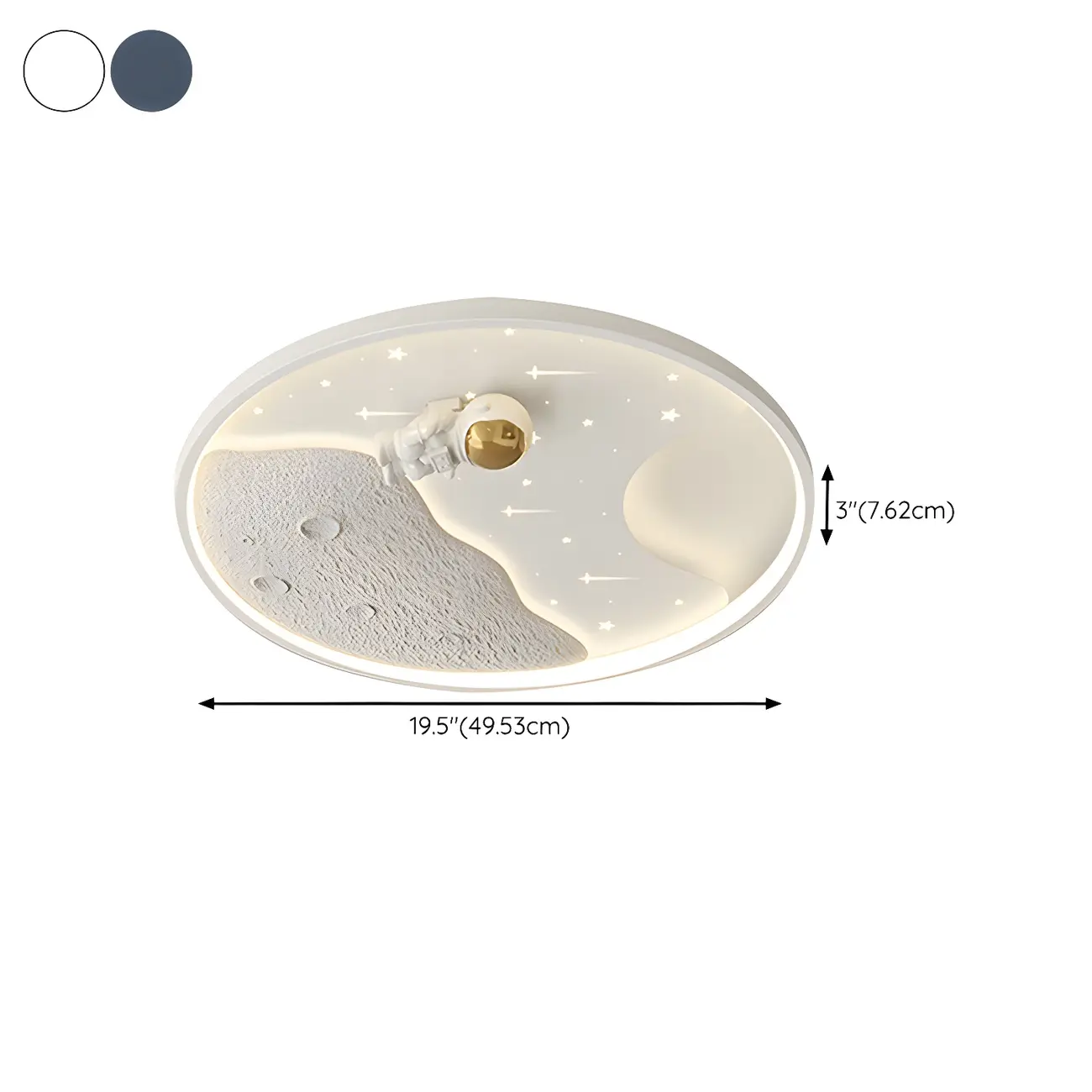 Kids Space Theme Round Flush Mount LED Ceiling Light #size