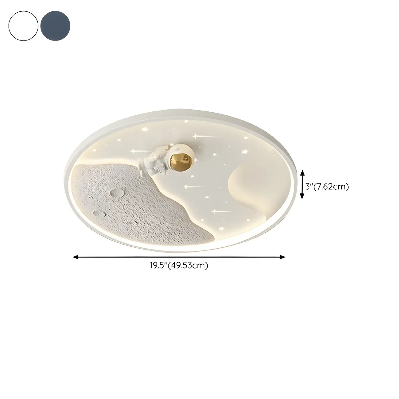 White Iron Kids LED Flush Mount Ceiling Light - 19-20 Inch Size #size