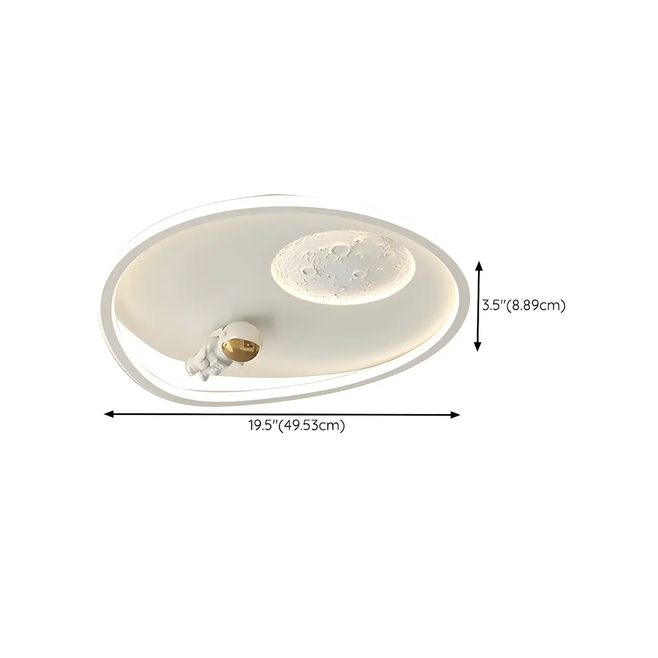 White Iron Kids LED Flush Mount Ceiling Light - 19-20 Inch Size Image - 19