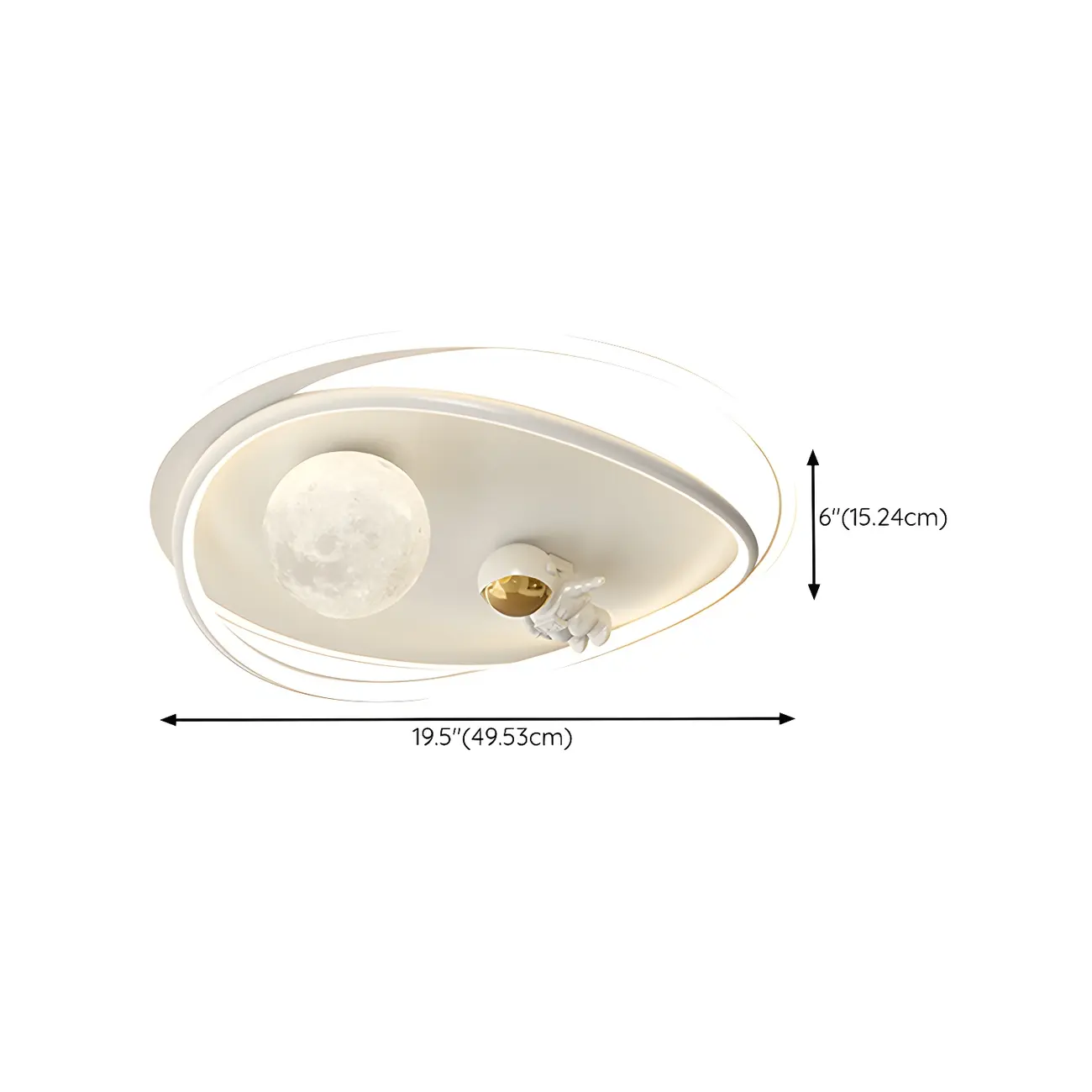 White Iron Kids LED Flush Mount Ceiling Light - 19-20 Inch Size Image - 20 | homeyfad