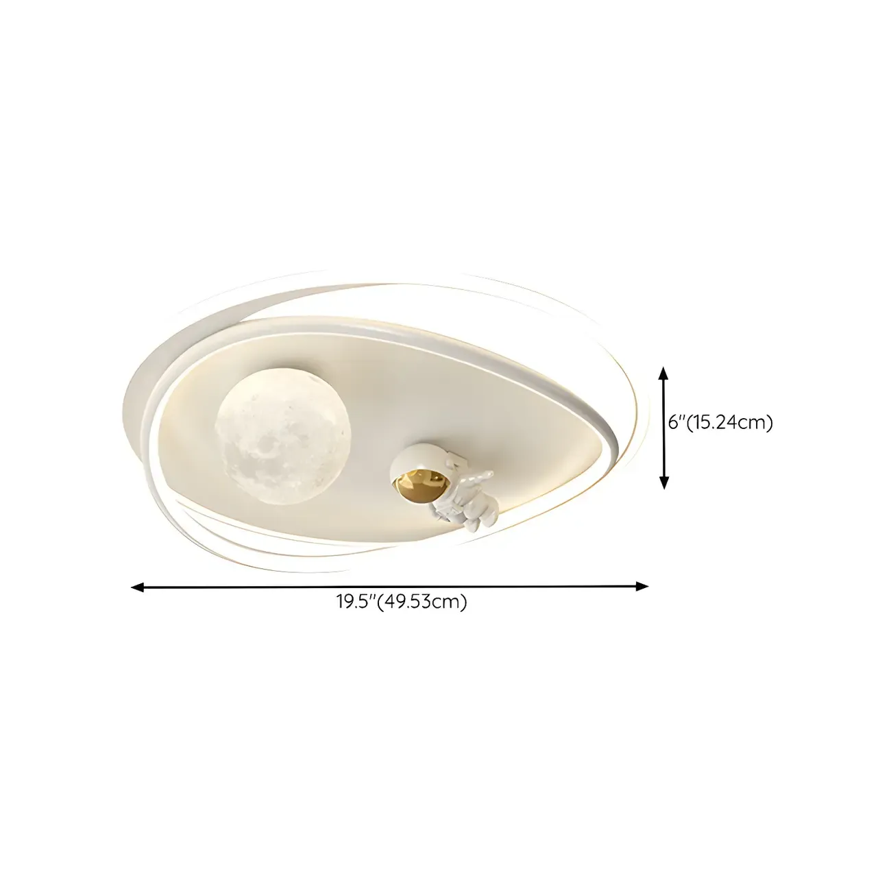 White Iron Kids LED Flush Mount Ceiling Light - 19-20 Inch Size Image - 20