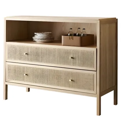 Vintage Natural Wooden Bachelor Chests with Drawers for Home Image - 4