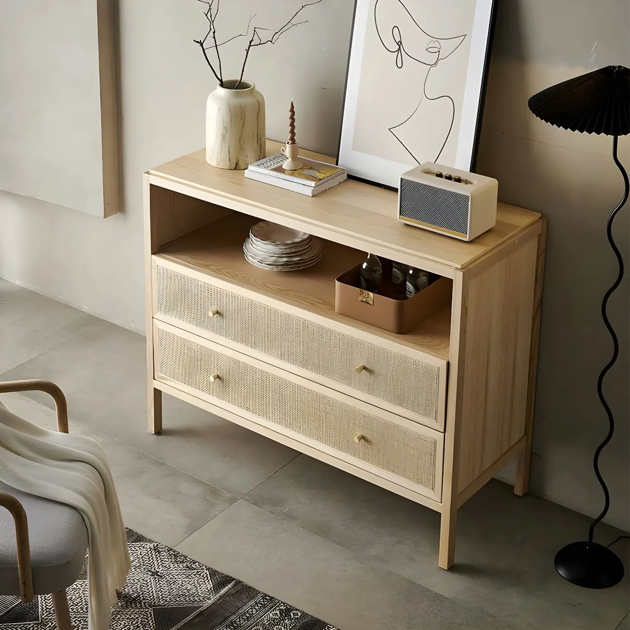 Vintage Natural Wooden Bachelor Chests with Drawers for Home Image - 5 | homeyfad