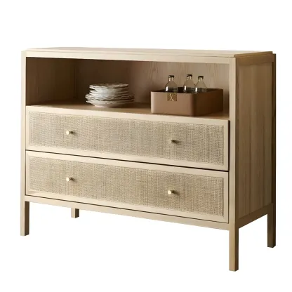 Vintage Natural Wooden Bachelor Chests with Drawers for Home Image - 7