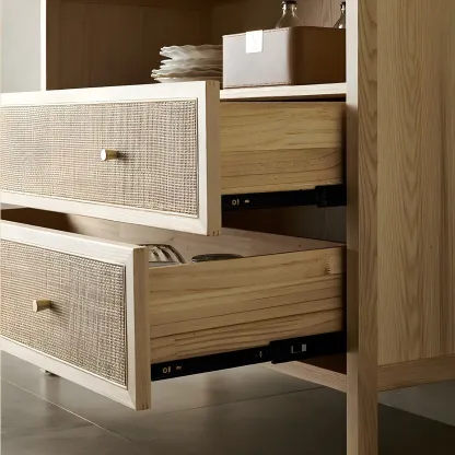 Vintage Natural Wooden Bachelor Chests with Drawers for Home Image - 8