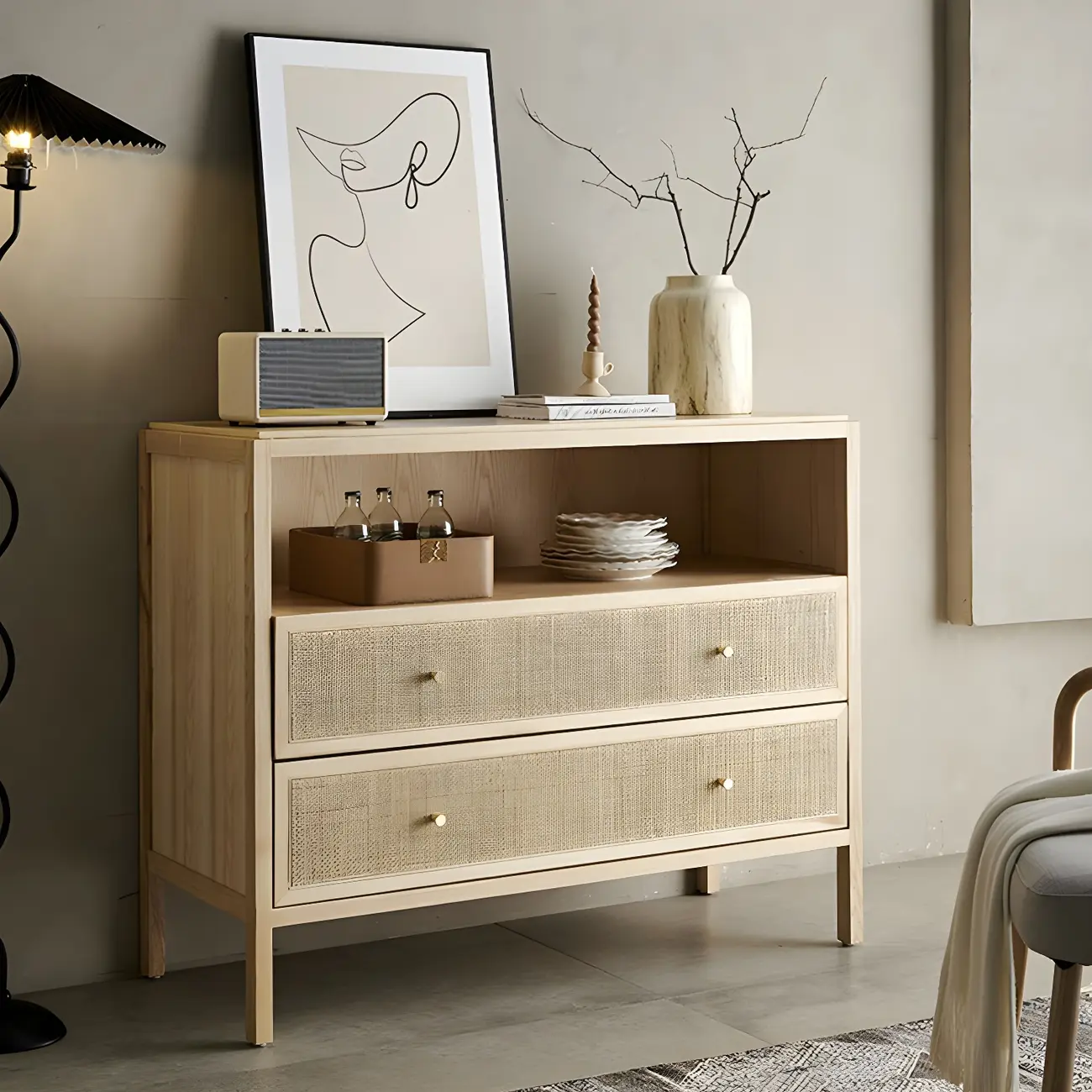 Vintage Natural Wooden Bachelor Chests with Drawers for Home #size