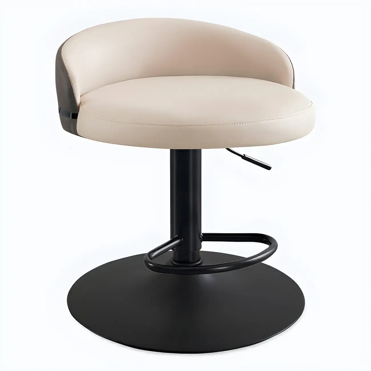 Modern Upholstered Adjustable Bar Stools with Swivel for Kitchen Image - 5