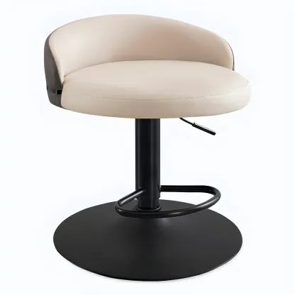Modern Upholstered Adjustable Bar Stools with Swivel for Kitchen Image - 5