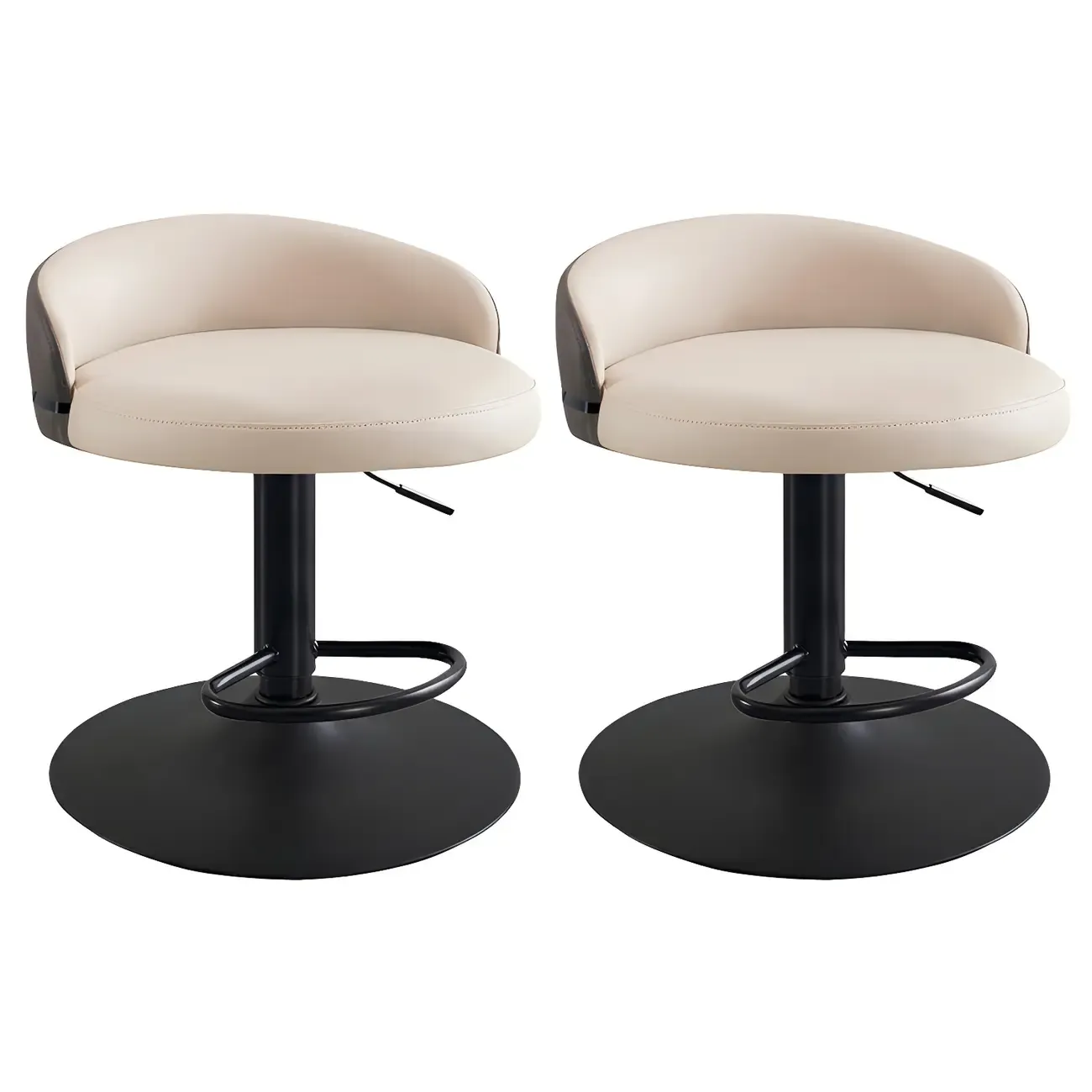 Modern Upholstered Adjustable Bar Stools with Swivel for Kitchen Image - 6