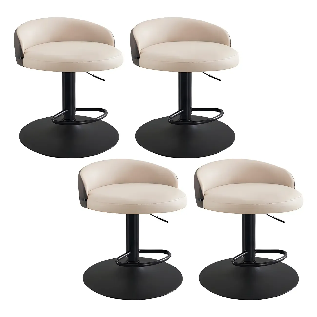 Modern Upholstered Adjustable Bar Stools with Swivel for Kitchen Image - 8