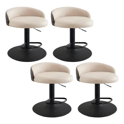 Modern Upholstered Adjustable Bar Stools with Swivel for Kitchen Image - 8