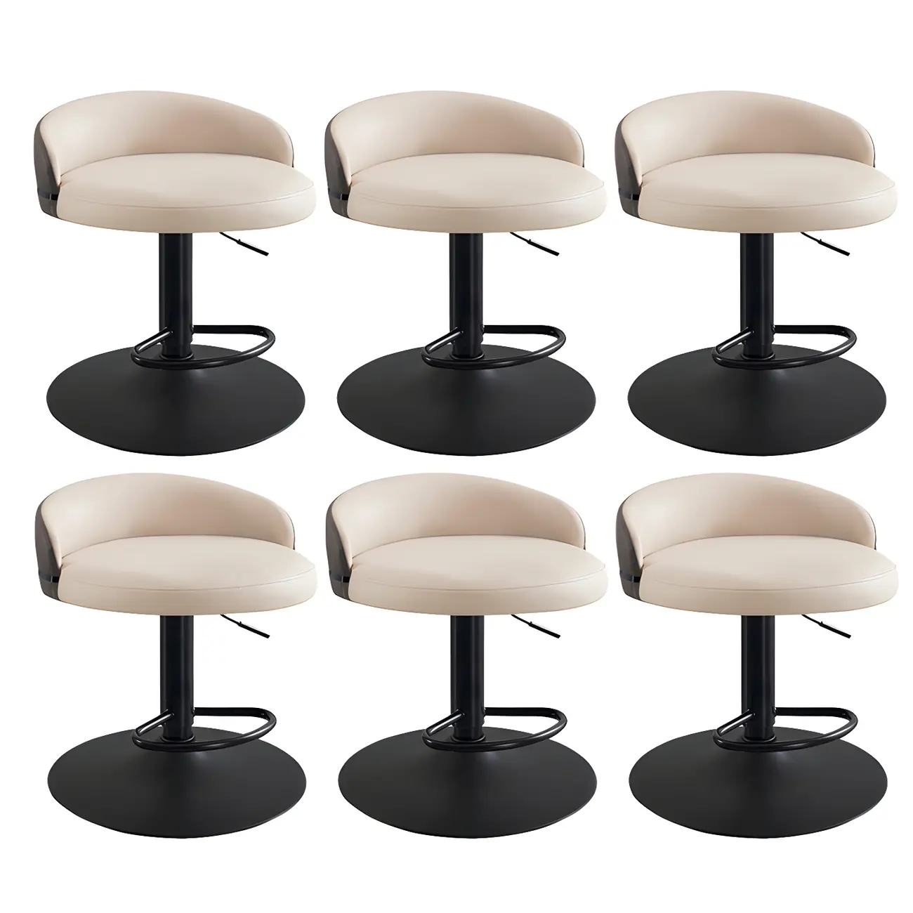 Modern Upholstered Adjustable Bar Stools with Swivel for Kitchen Image - 10 | homeyfad