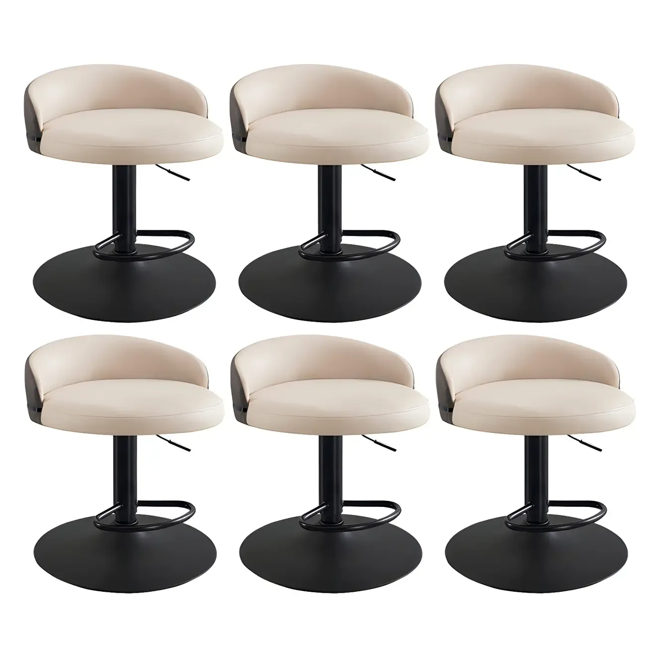 Modern Upholstered Adjustable Bar Stools with Swivel for Kitchen Image - 10