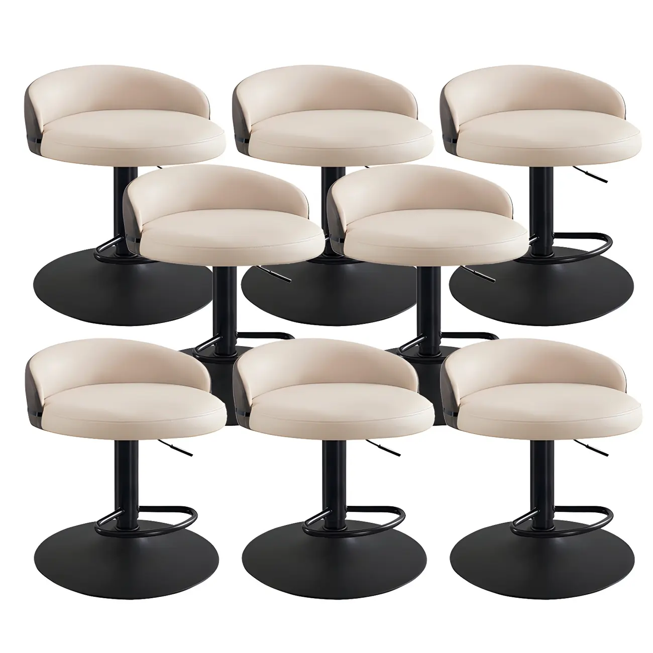 Modern Upholstered Adjustable Bar Stools with Swivel for Kitchen Image - 12 | homeyfad