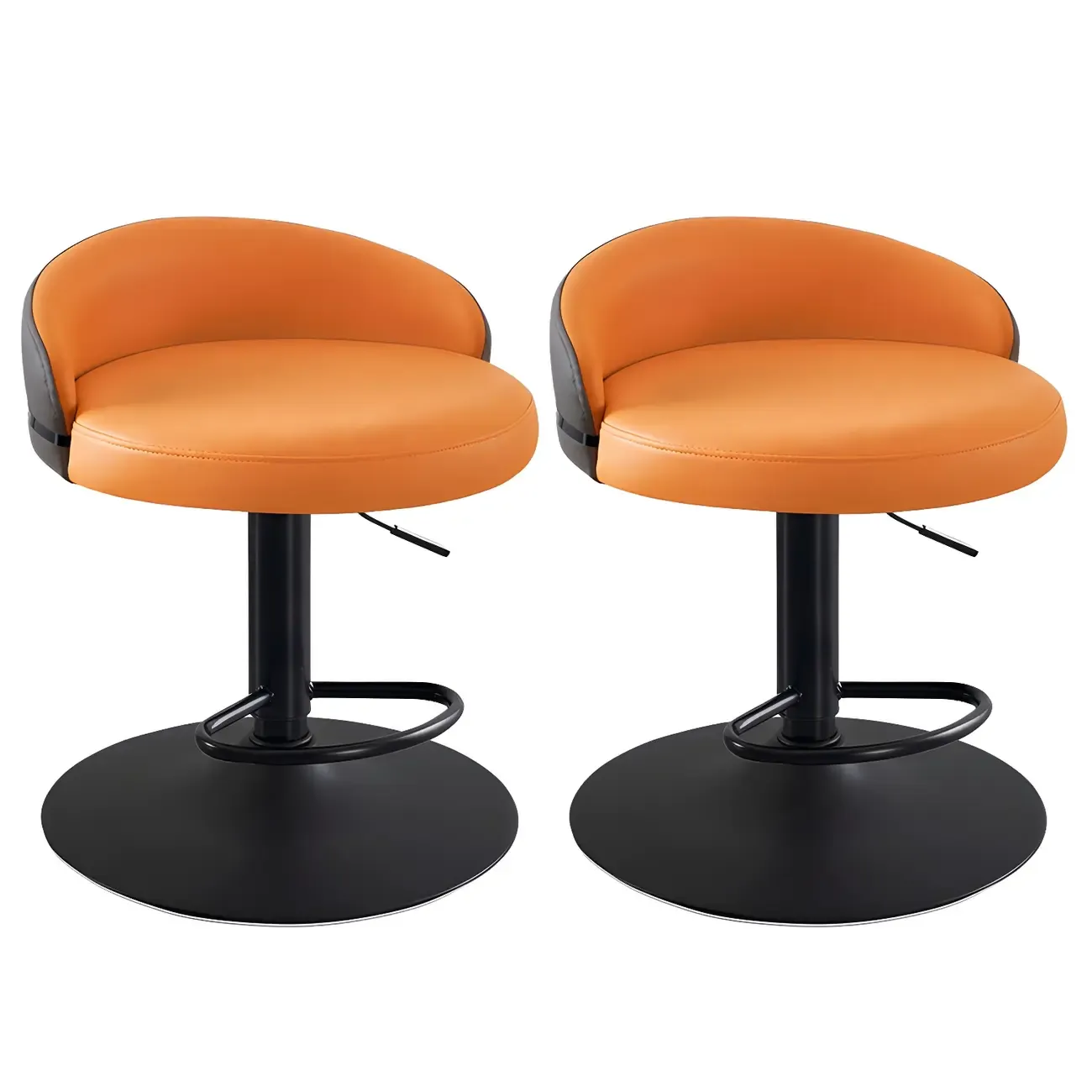 Modern Upholstered Adjustable Bar Stools with Swivel for Kitchen Image - 15