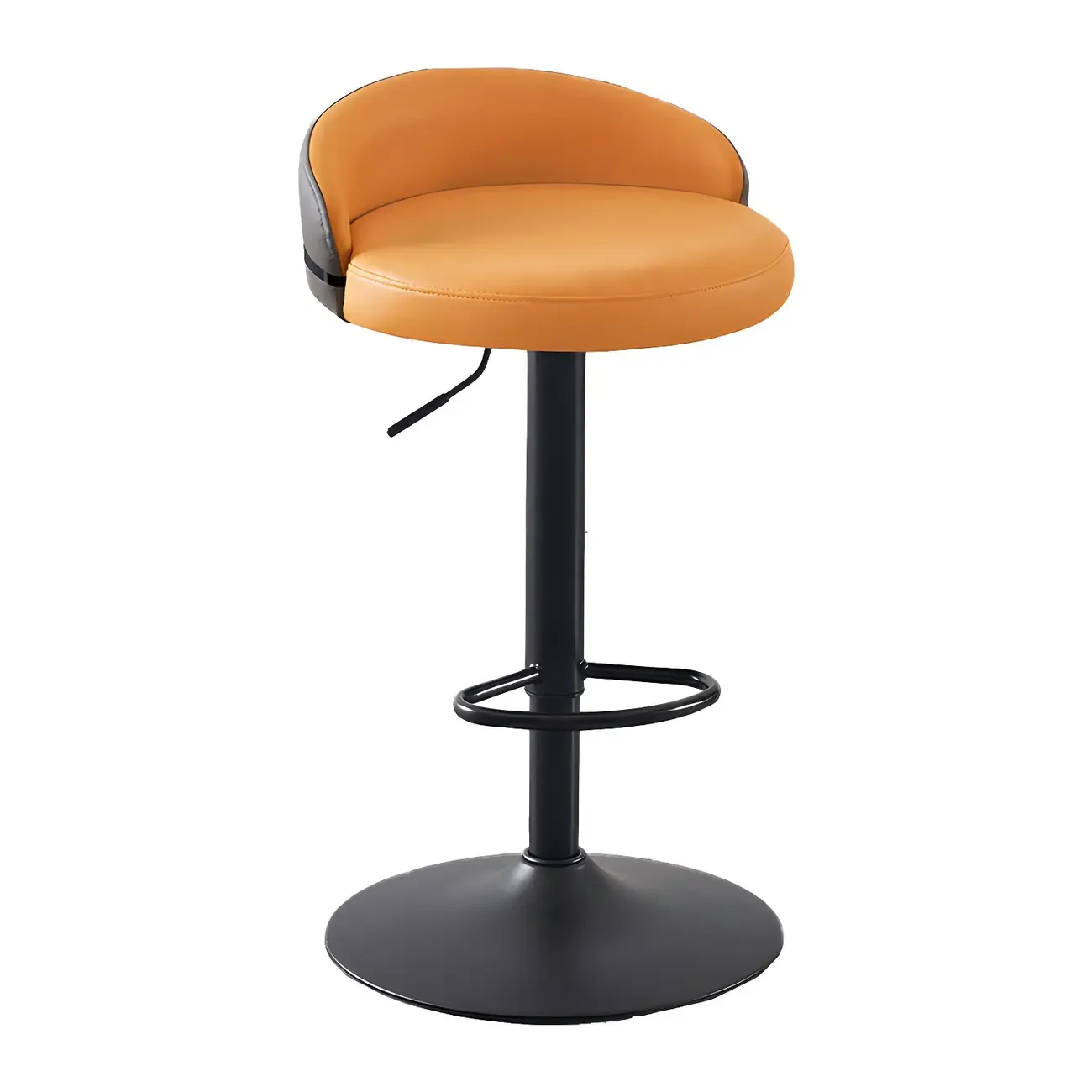 Modern Upholstered Adjustable Bar Stools with Swivel for Kitchen Image - 16