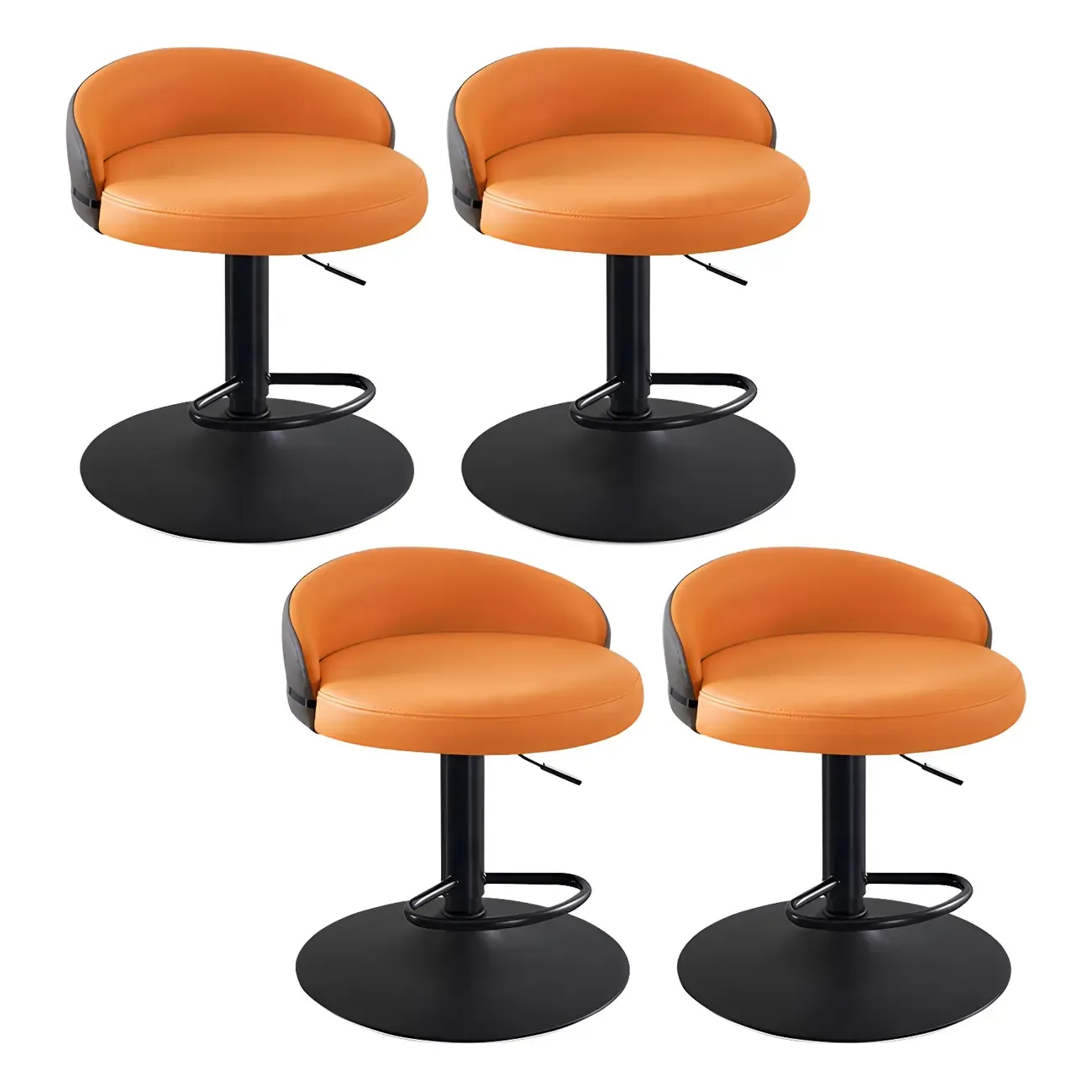 Modern Upholstered Adjustable Bar Stools with Swivel for Kitchen Image - 17
