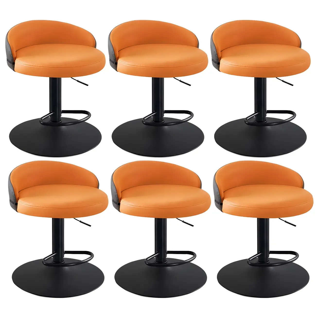 Modern Upholstered Adjustable Bar Stools with Swivel for Kitchen Image - 18