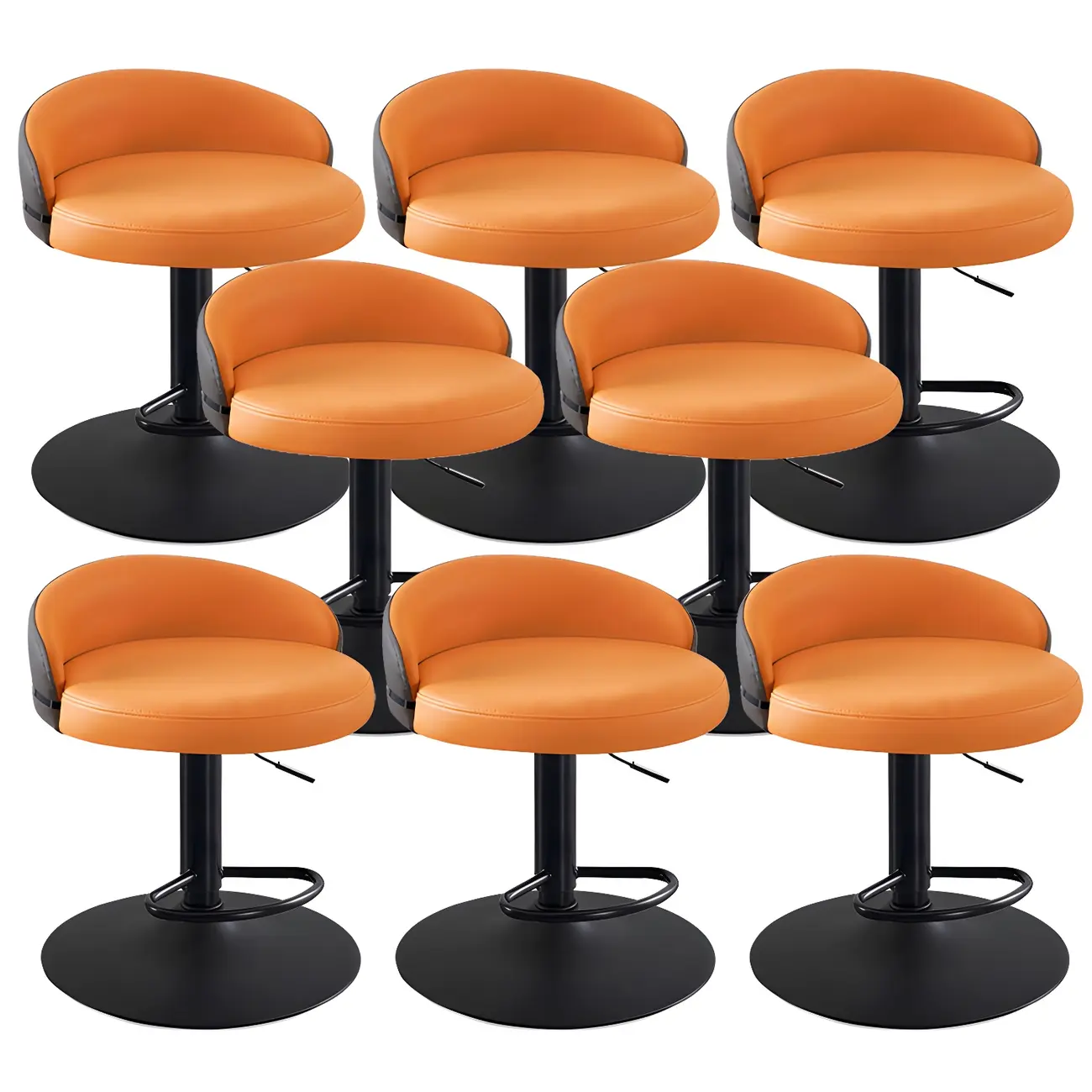 Modern Upholstered Adjustable Bar Stools with Swivel for Kitchen Image - 19 | homeyfad