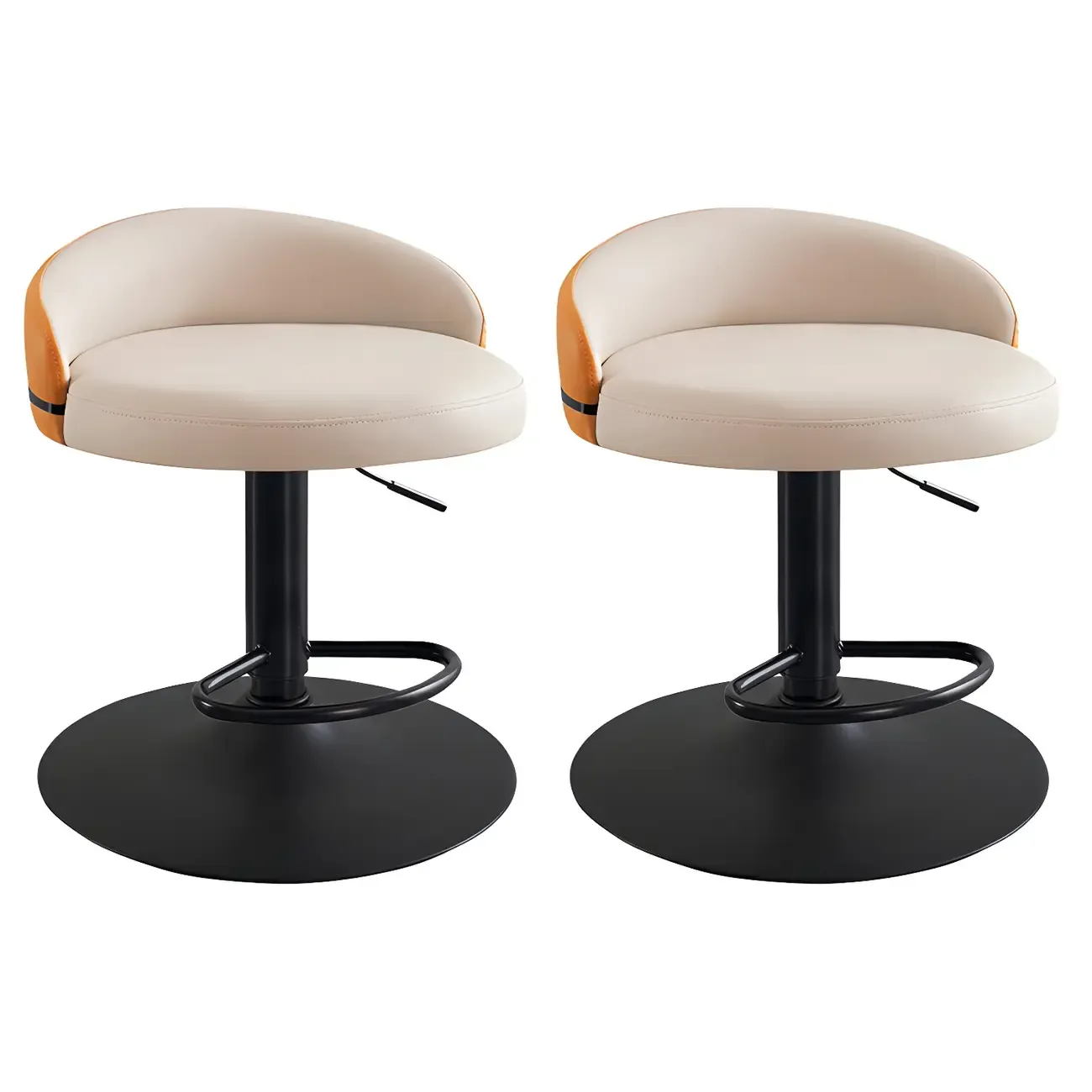 Modern Upholstered Adjustable Bar Stools with Swivel for Kitchen Image - 21