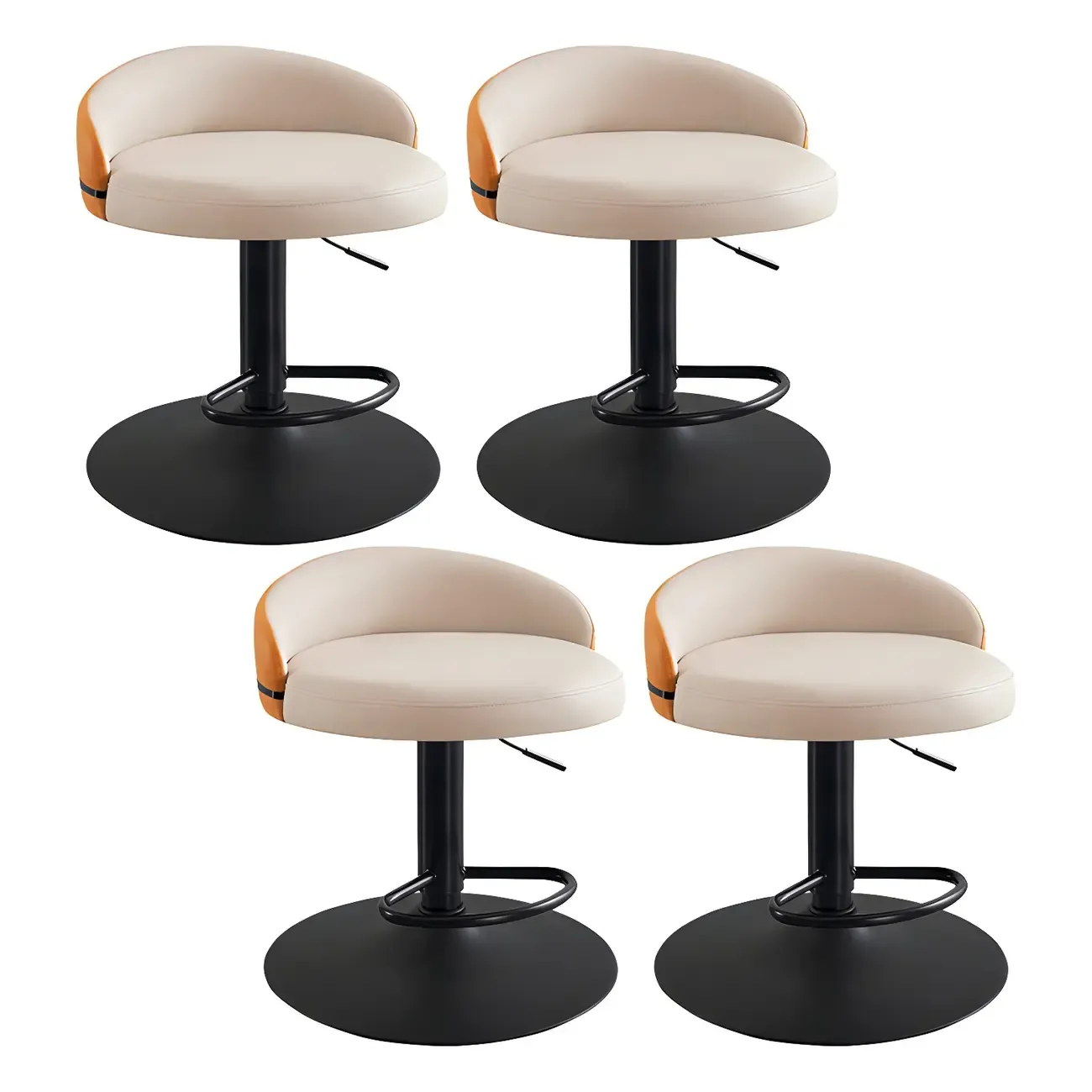 Modern Upholstered Adjustable Bar Stools with Swivel for Kitchen Image - 22
