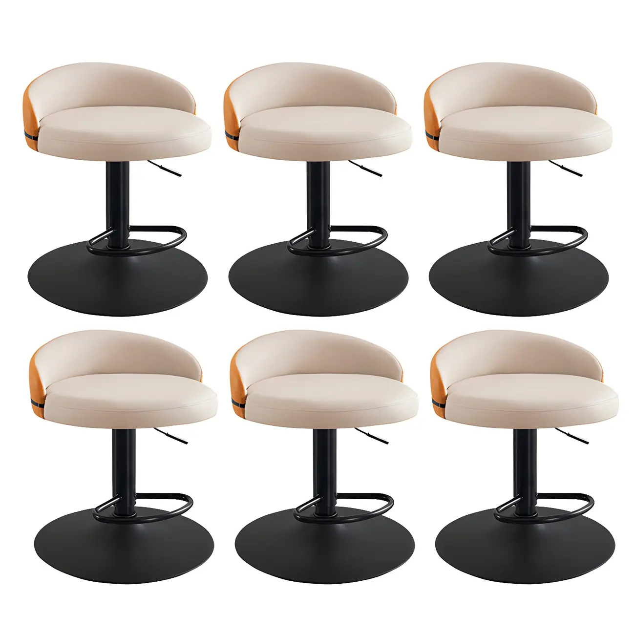 Modern Upholstered Adjustable Bar Stools with Swivel for Kitchen Image - 23 | homeyfad