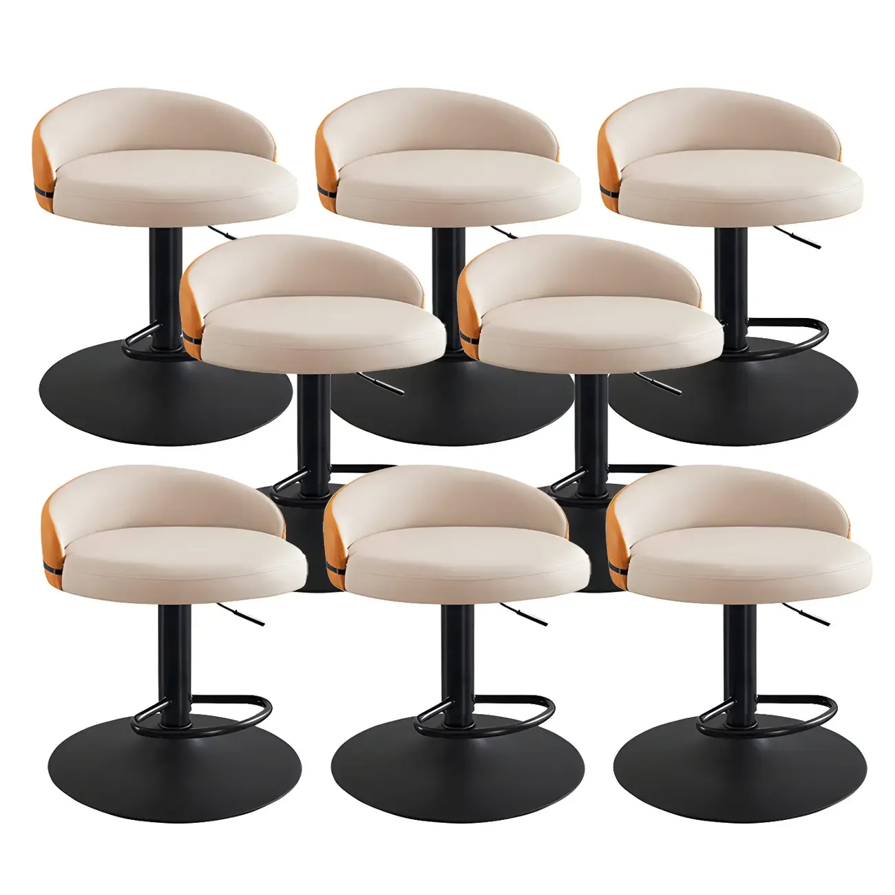 Modern Upholstered Adjustable Bar Stools with Swivel for Kitchen Image - 24