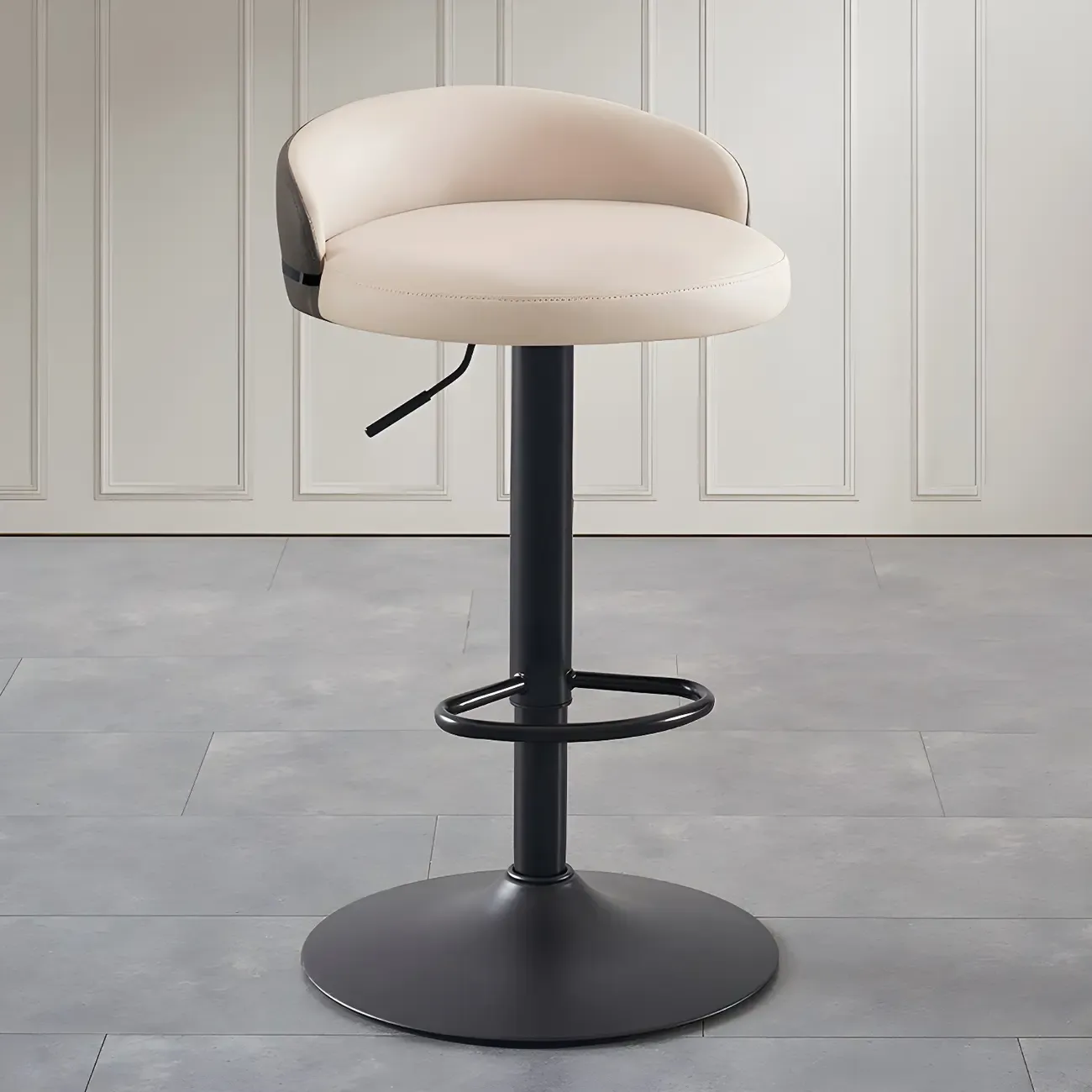 Modern Upholstered Adjustable Bar Stools with Swivel for Kitchen Image - 25