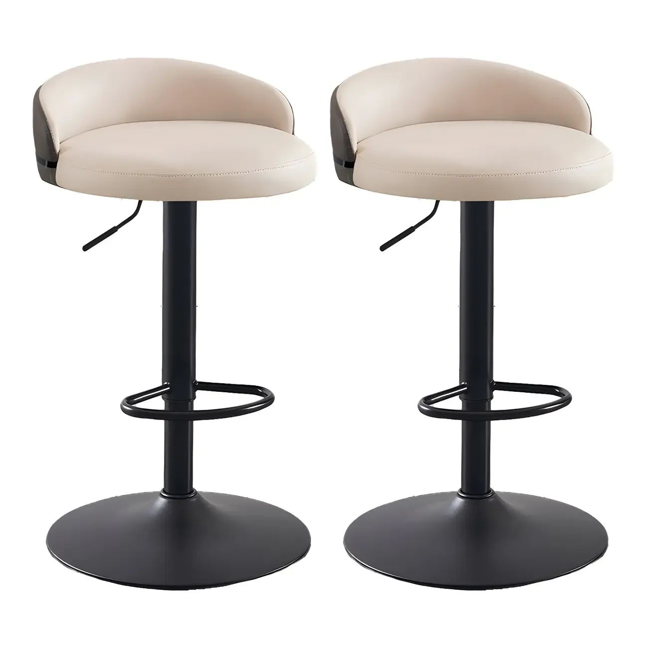 Modern Upholstered Adjustable Bar Stools with Swivel for Kitchen Image - 26