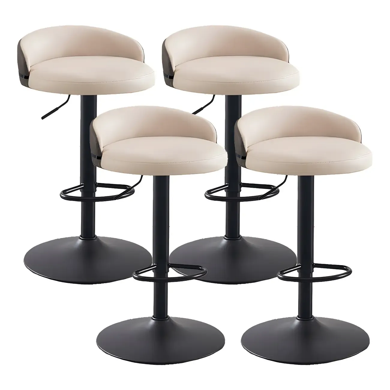 Modern Upholstered Adjustable Bar Stools with Swivel for Kitchen Image - 27