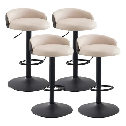 Modern Upholstered Adjustable Bar Stools with Swivel for Kitchen Image - 27