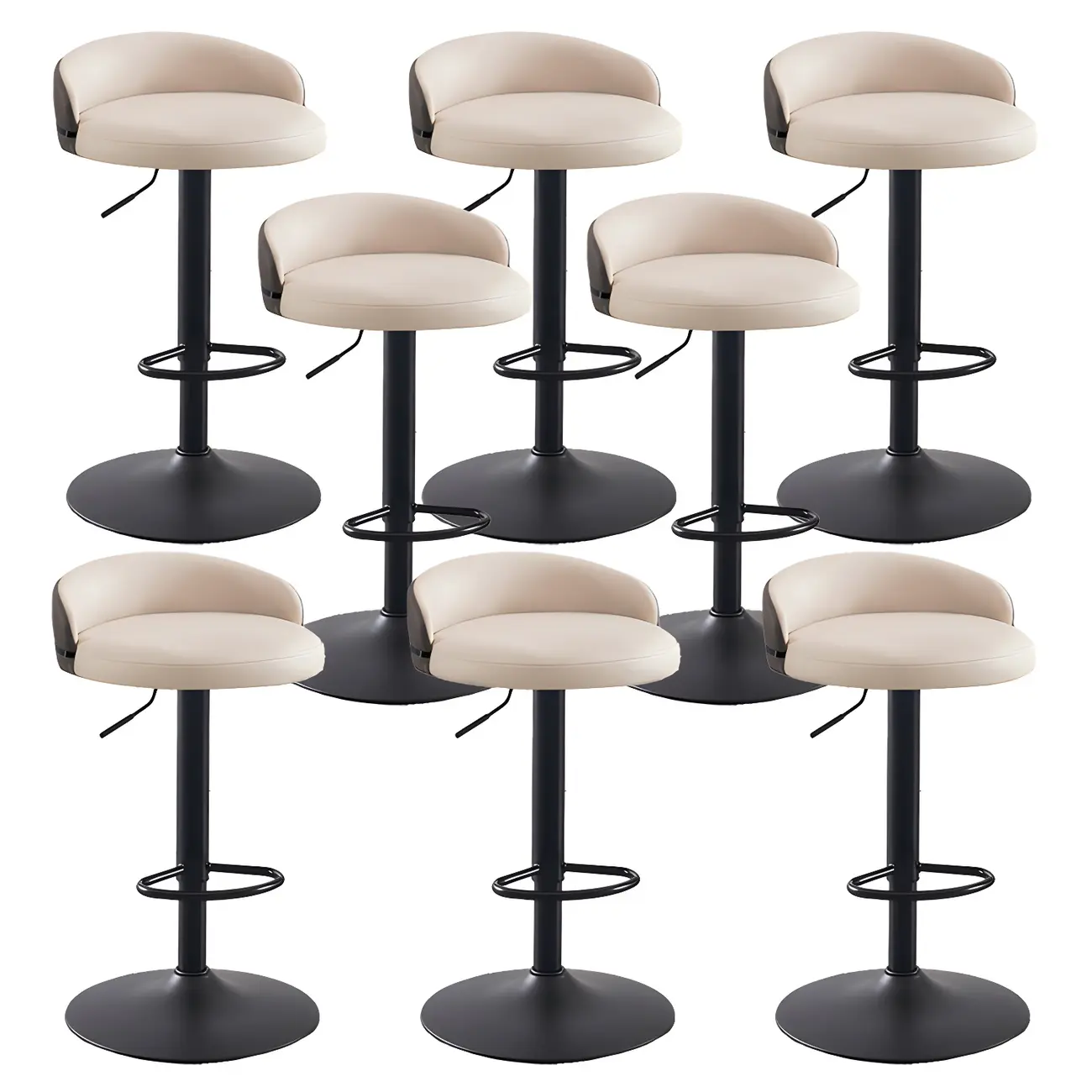 Modern Upholstered Adjustable Bar Stools with Swivel for Kitchen Image - 29 | homeyfad
