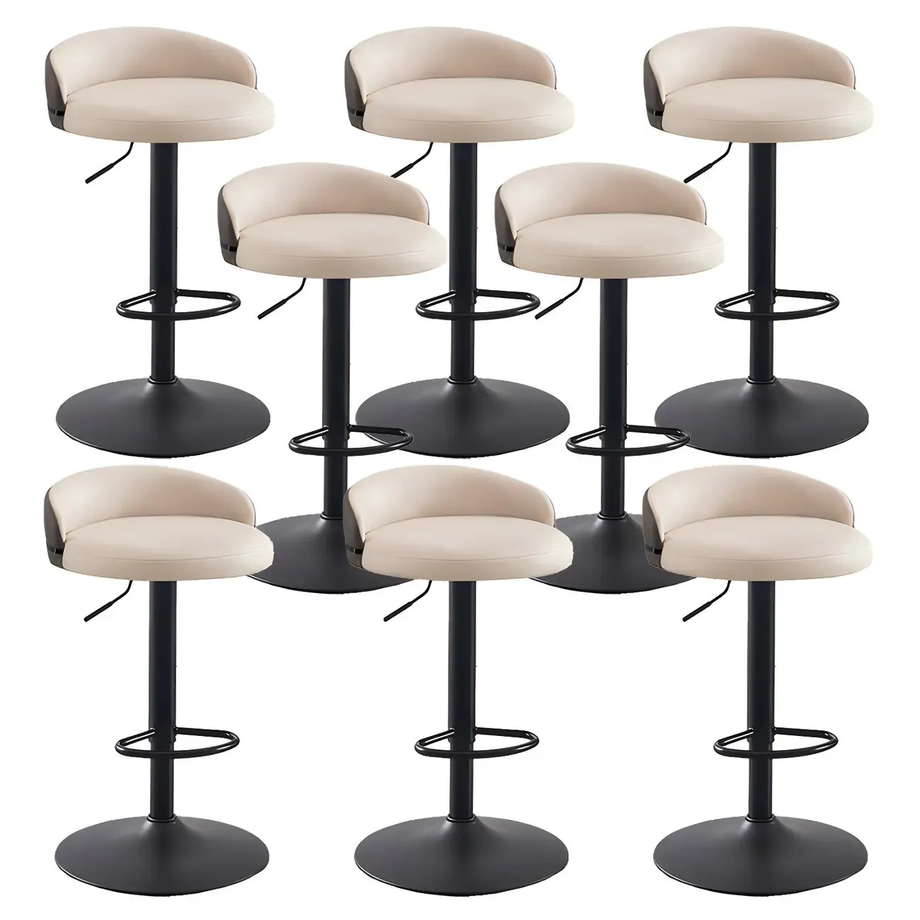 Modern Upholstered Adjustable Bar Stools with Swivel for Kitchen Image - 29