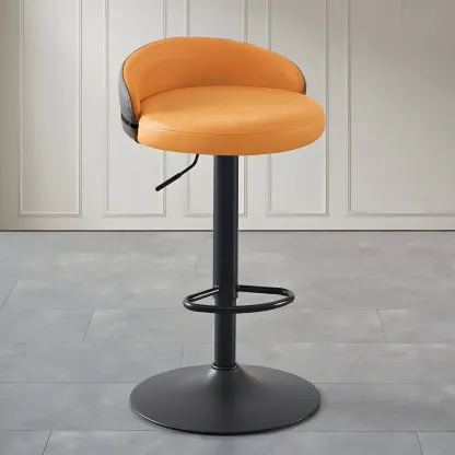 Modern Upholstered Adjustable Bar Stools with Swivel for Kitchen Image - 30