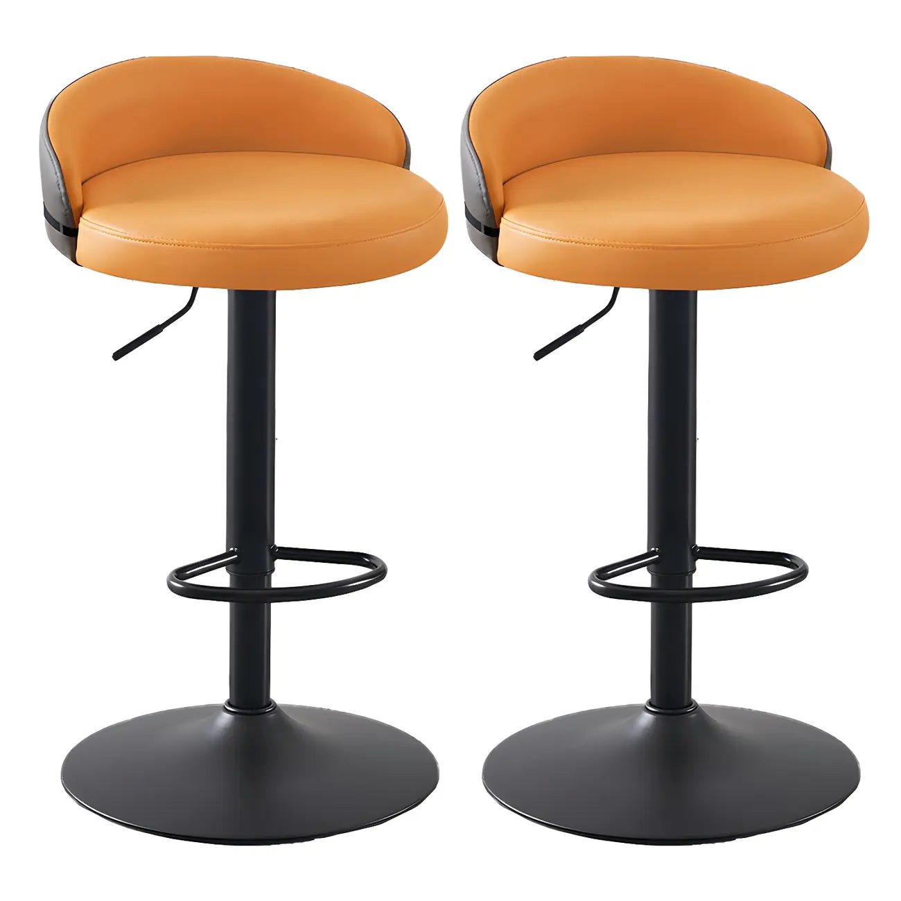 Modern Upholstered Adjustable Bar Stools with Swivel for Kitchen Image - 31 | homeyfad