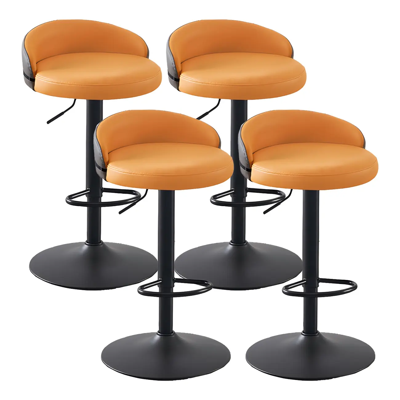 Modern Upholstered Adjustable Bar Stools with Swivel for Kitchen Image - 32 | homeyfad