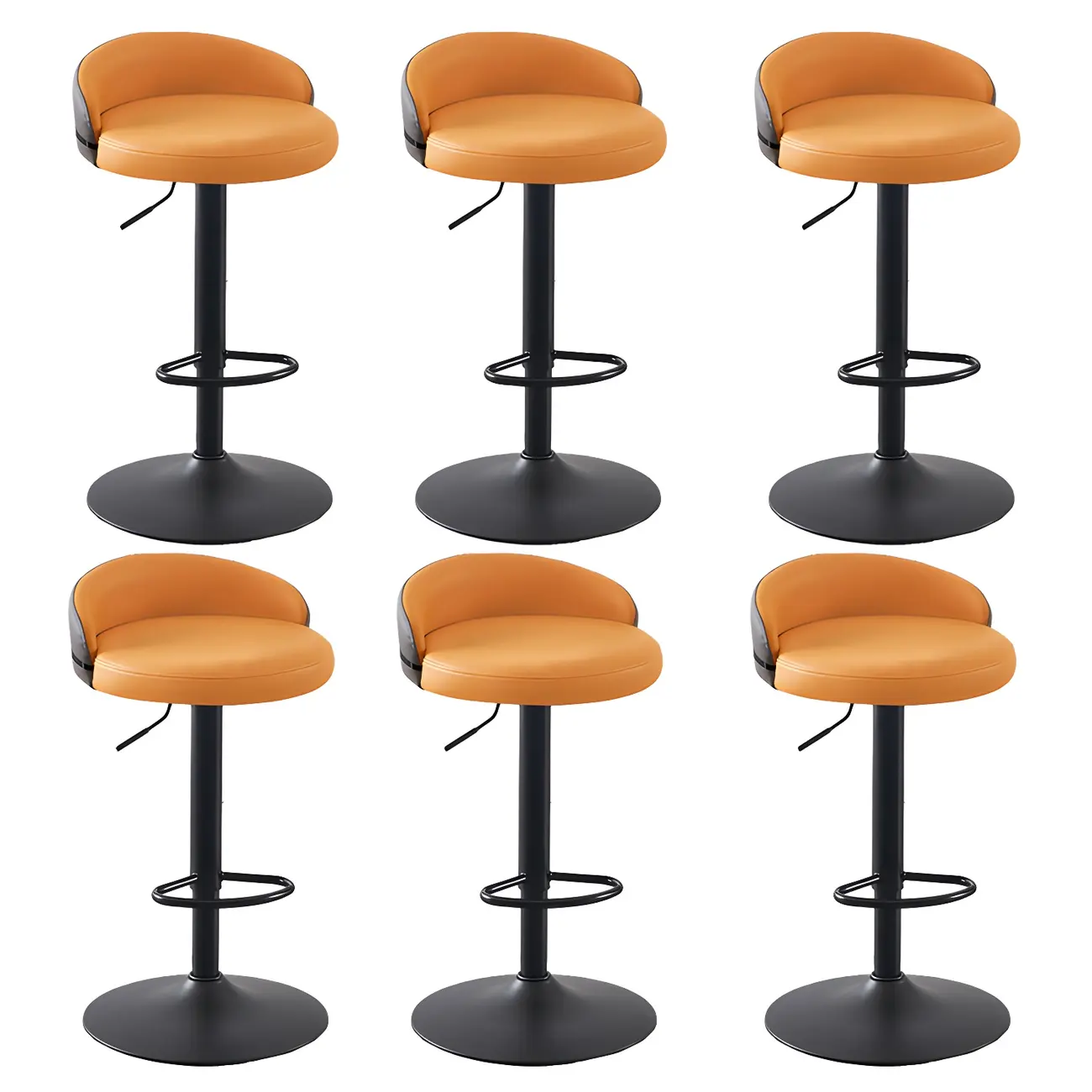 Modern Upholstered Adjustable Bar Stools with Swivel for Kitchen Image - 33 | homeyfad