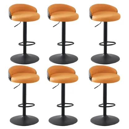 Modern Upholstered Adjustable Bar Stools with Swivel for Kitchen Image - 33