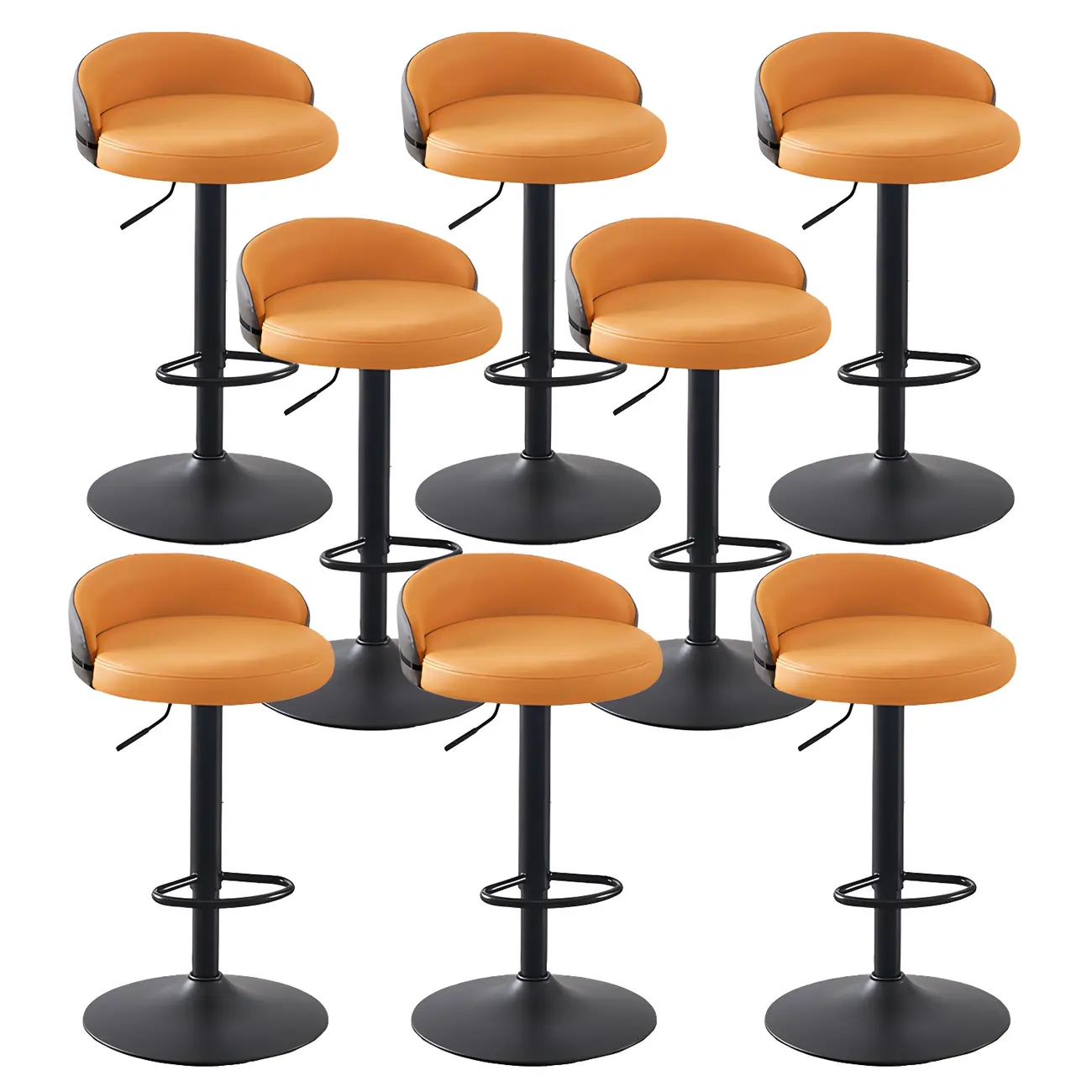 Modern Upholstered Adjustable Bar Stools with Swivel for Kitchen Image - 34 | homeyfad