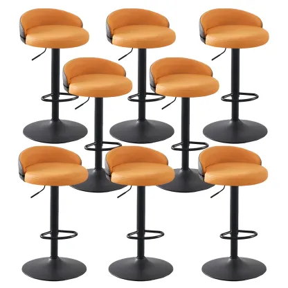 Modern Upholstered Adjustable Bar Stools with Swivel for Kitchen Image - 34