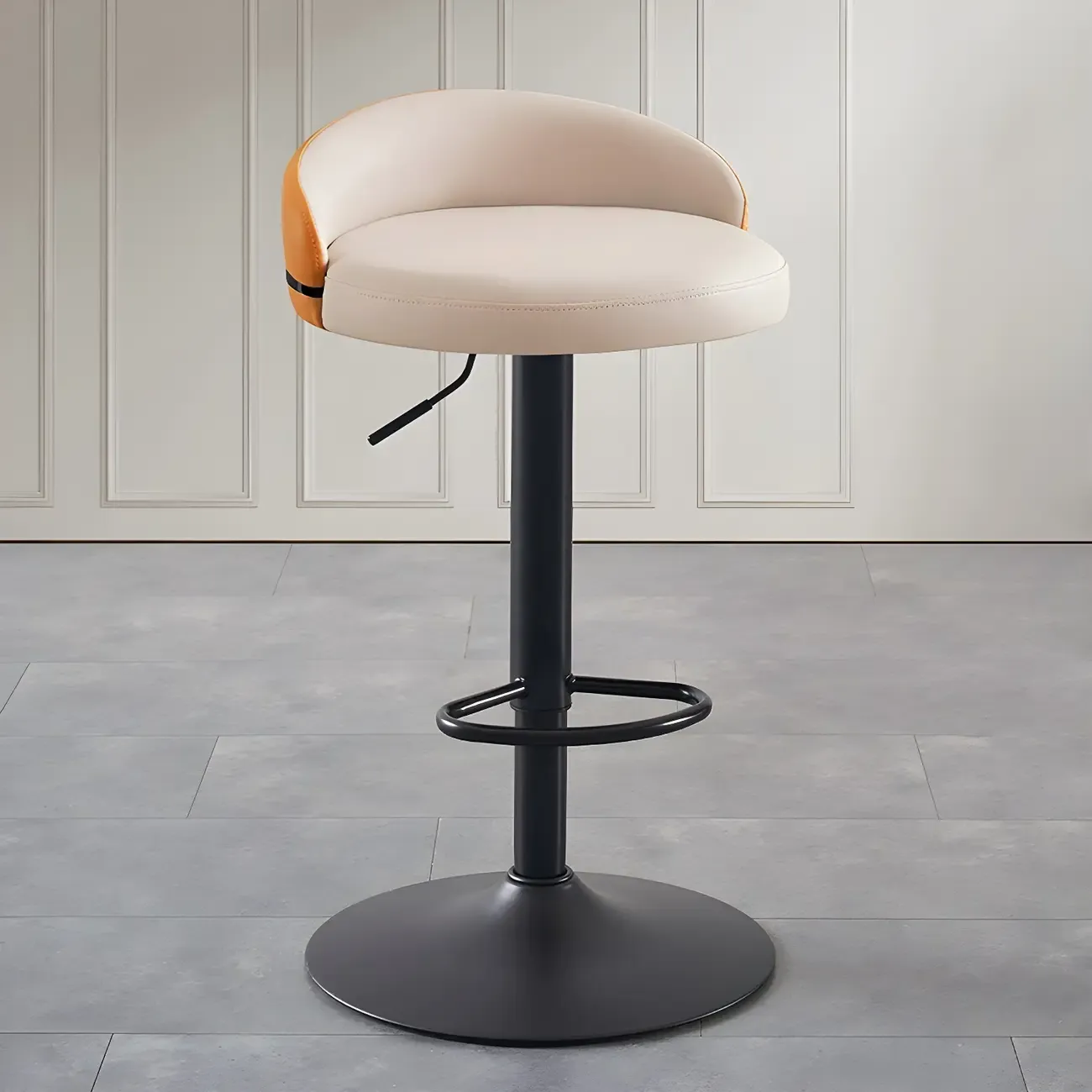 Modern Upholstered Adjustable Bar Stools with Swivel for Kitchen Image - 35