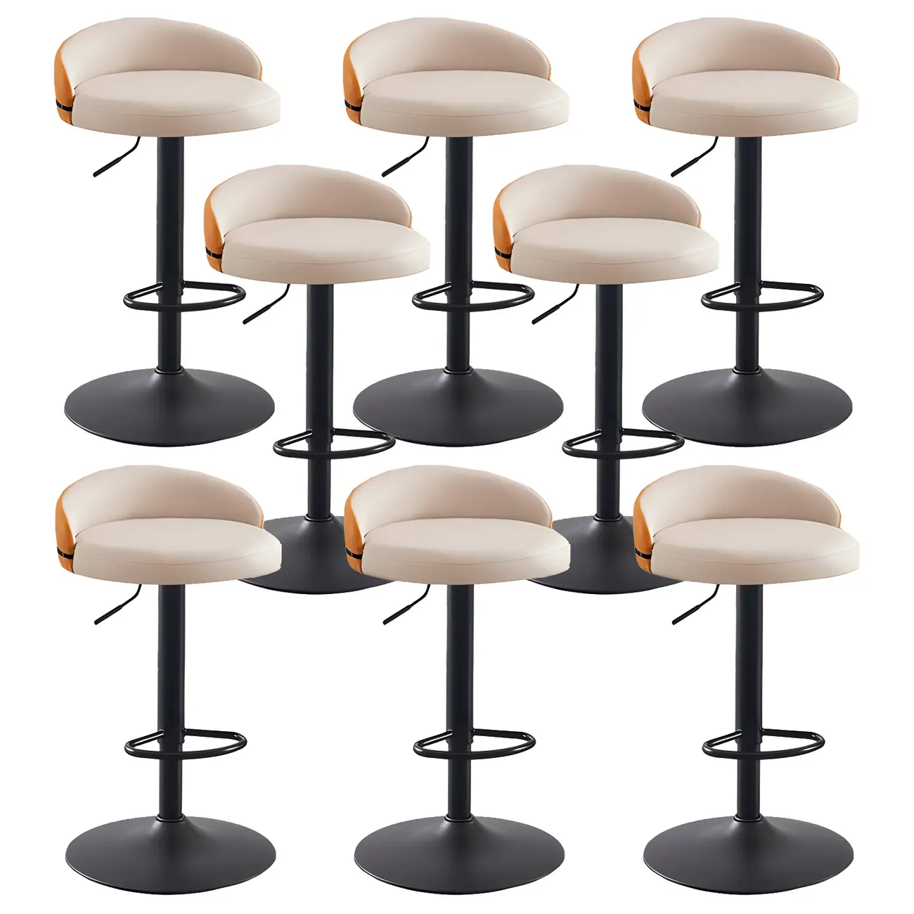 Modern Upholstered Adjustable Bar Stools with Swivel for Kitchen Image - 39 | homeyfad