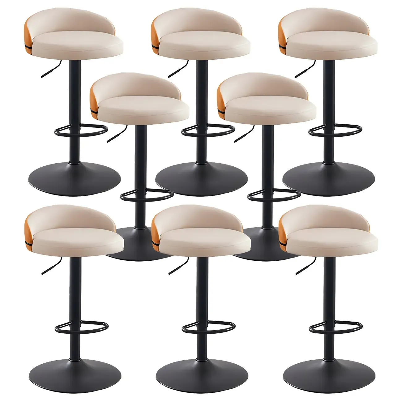 Modern Upholstered Adjustable Bar Stools with Swivel for Kitchen Image - 39