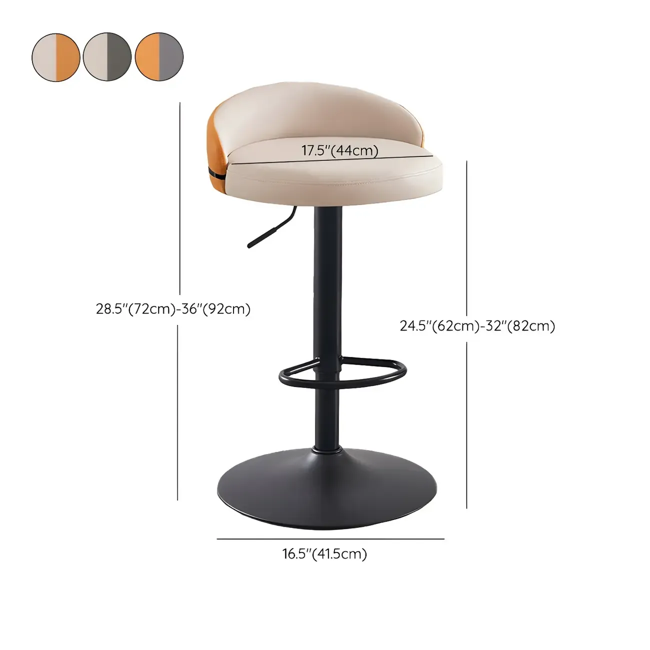 Modern Upholstered Adjustable Bar Stools with Swivel for Kitchen Image - 41