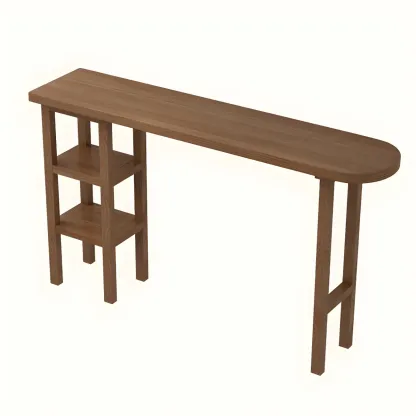 Modern Brown Wood Storage Bar Tables for Dining Room Image - 2