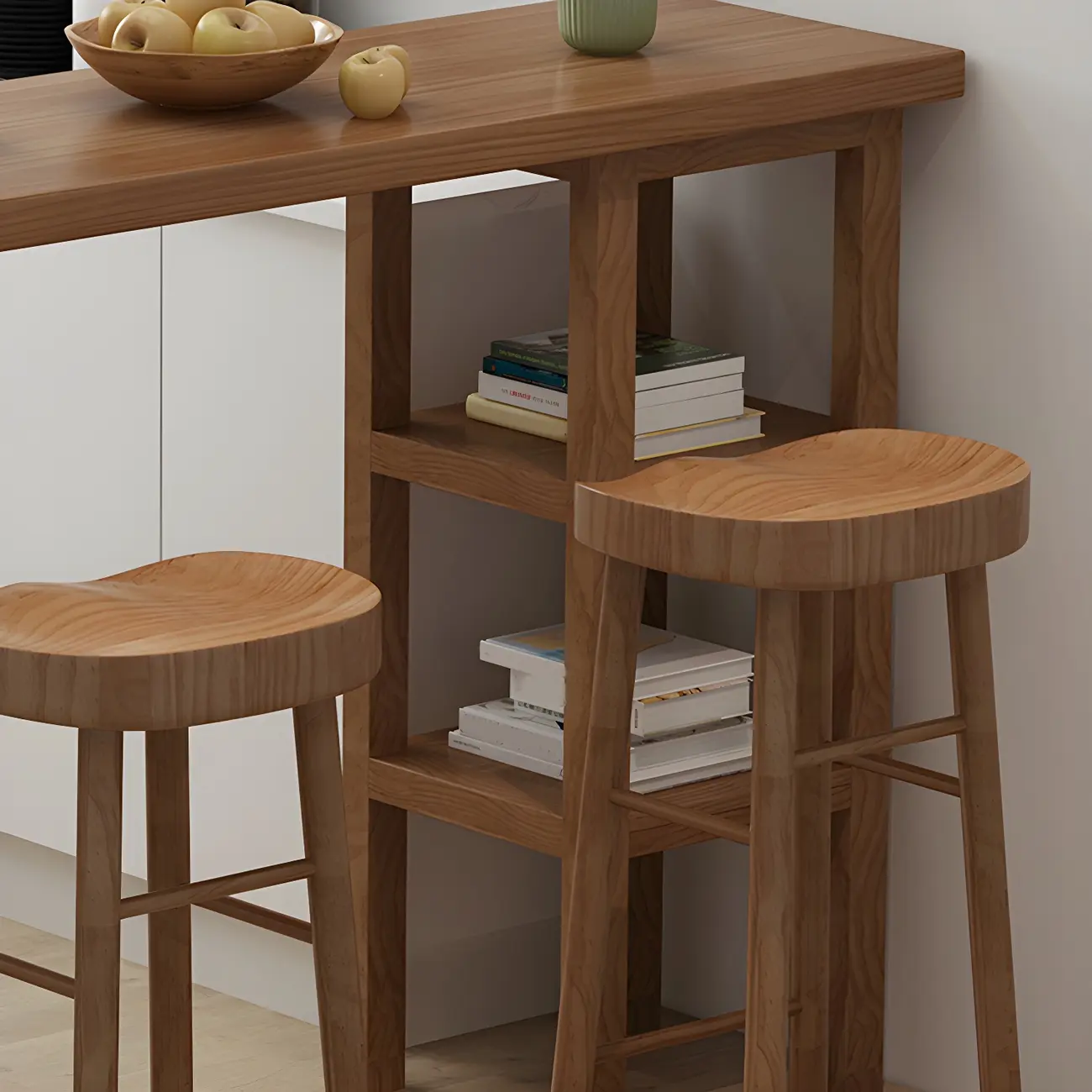 Modern Brown Wood Storage Bar Tables for Dining Room Image - 10 | homeyfad