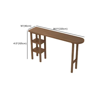 Modern Brown Wood Storage Bar Tables for Dining Room Image - 16